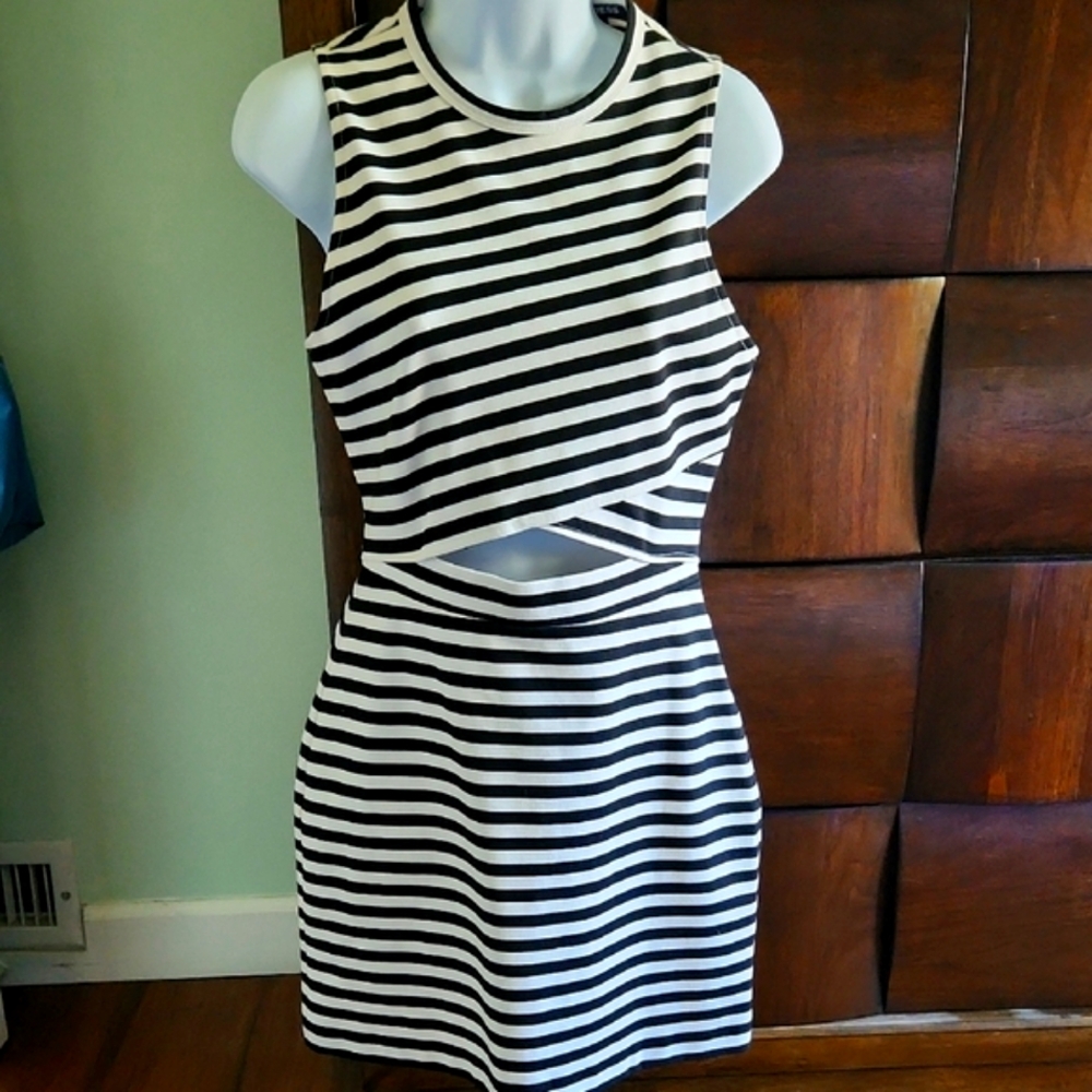Express Striped Black and White Dress